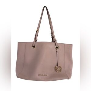 Michael Kors Walsh Pink Leather Tote Multifunction Laptop Bag